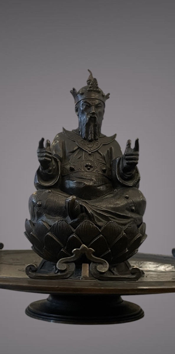 ⸻ Bronze Inkwell With Immortal Decoration Japanese-inspired French Work-photo-5