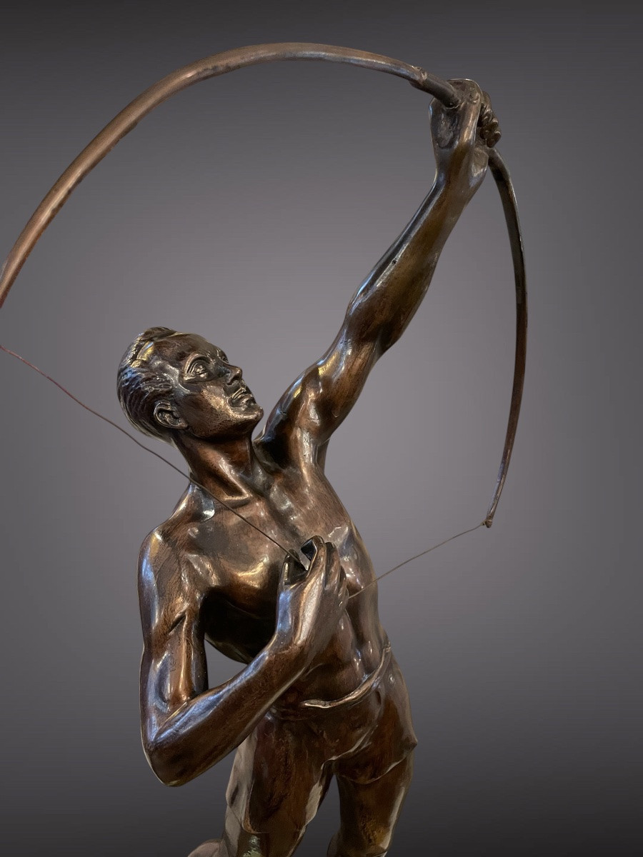 Art Deco Bronze Sculpture The Archer-photo-3