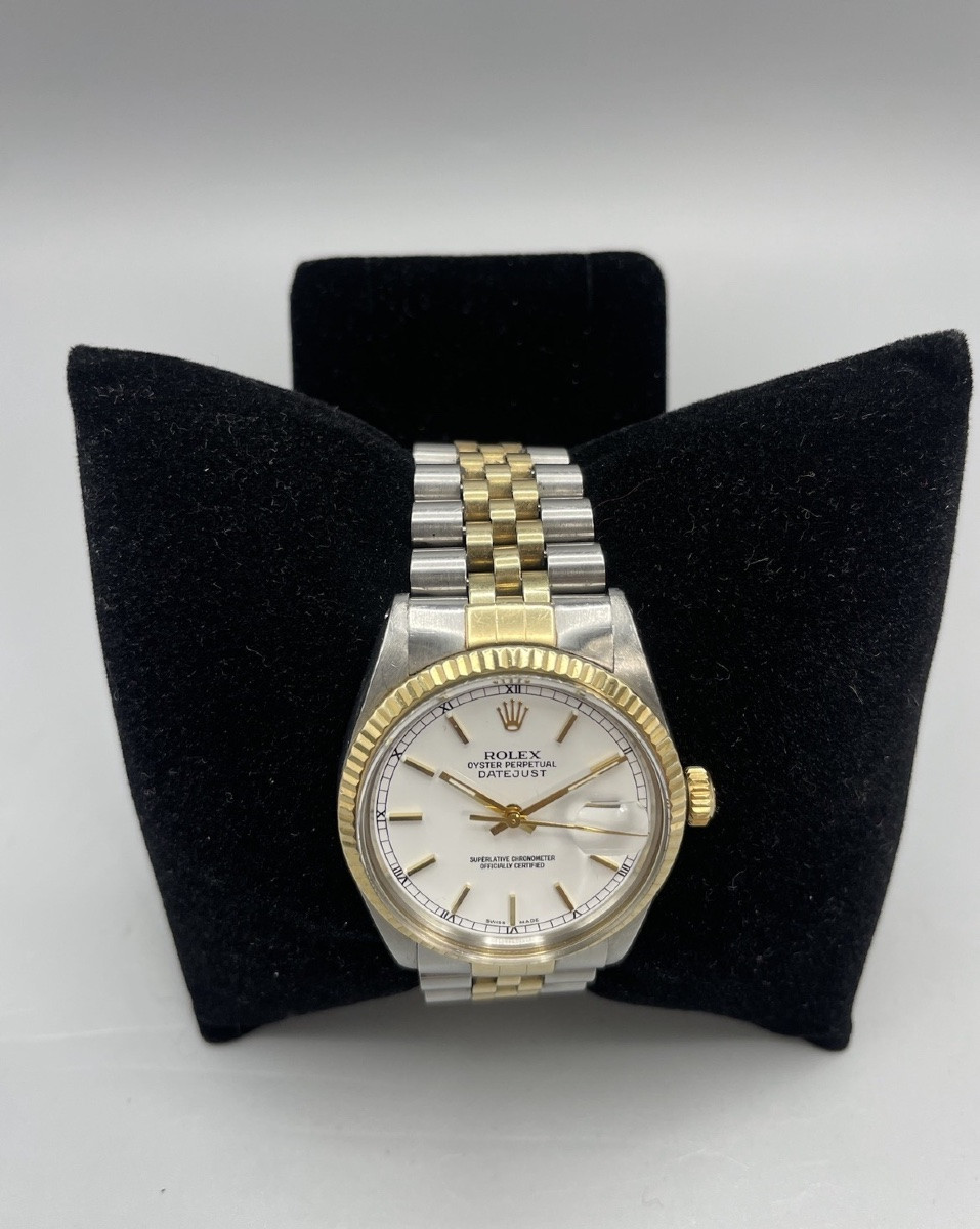 Rolex Datejust 36 Gold/steel - Jubilee Bracelet - White Dial - Swiss Made-photo-3