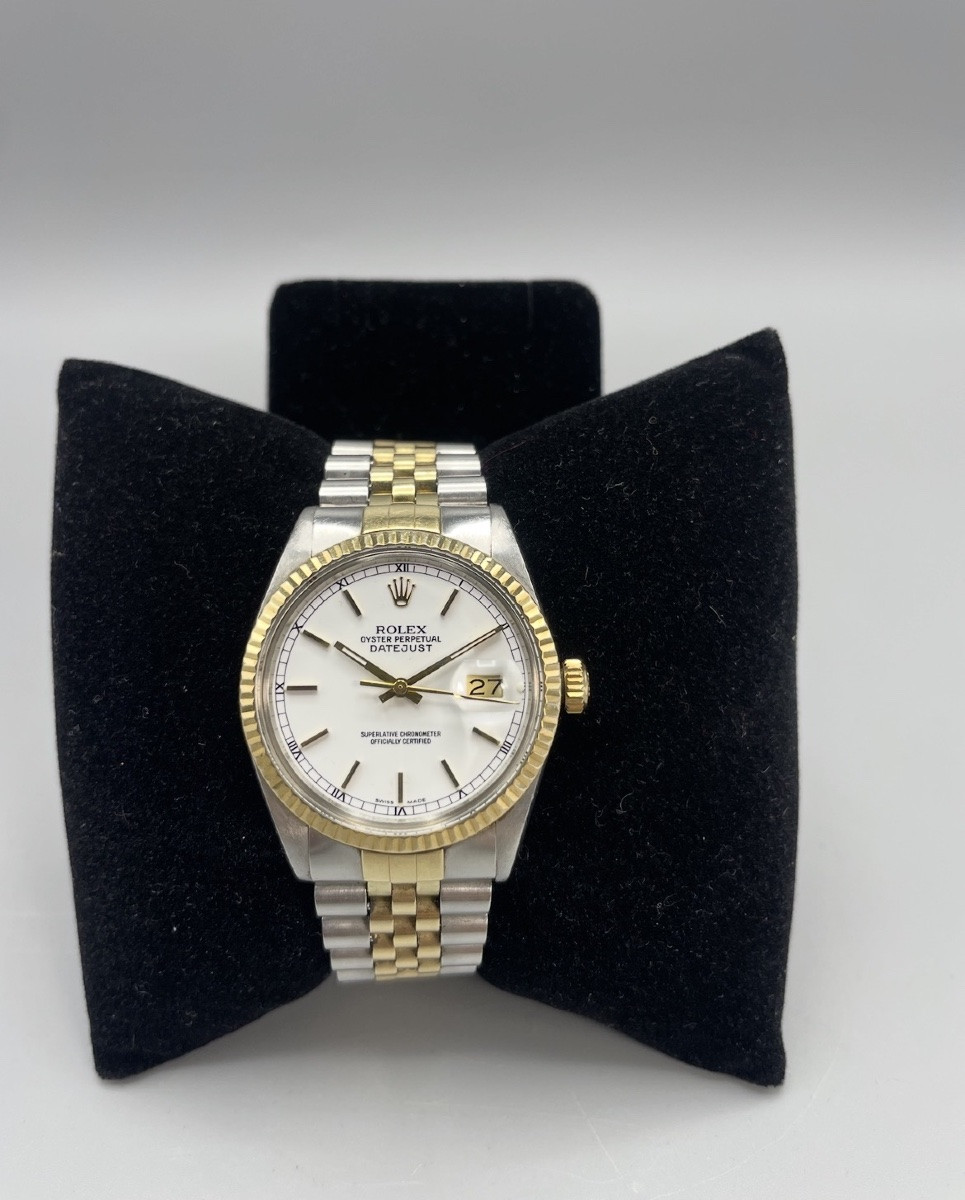 Rolex Datejust 36 Gold/steel - Jubilee Bracelet - White Dial - Swiss Made-photo-5