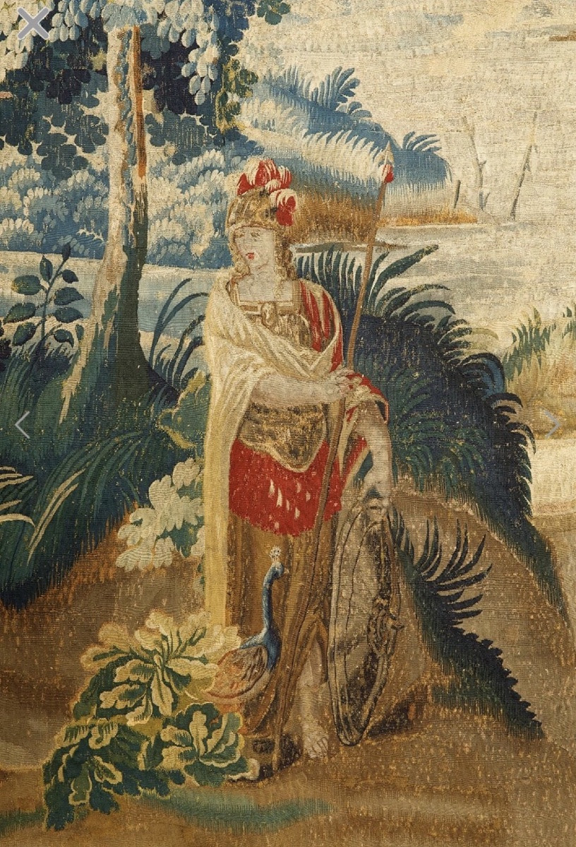 18th Century Flanders Tapestry, Animated Greenery Décor-photo-3