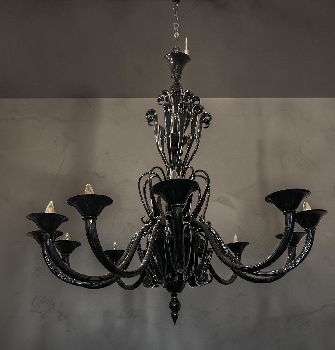 Murano Glass Chandelier With 12 Arms Circa 1970-photo-2