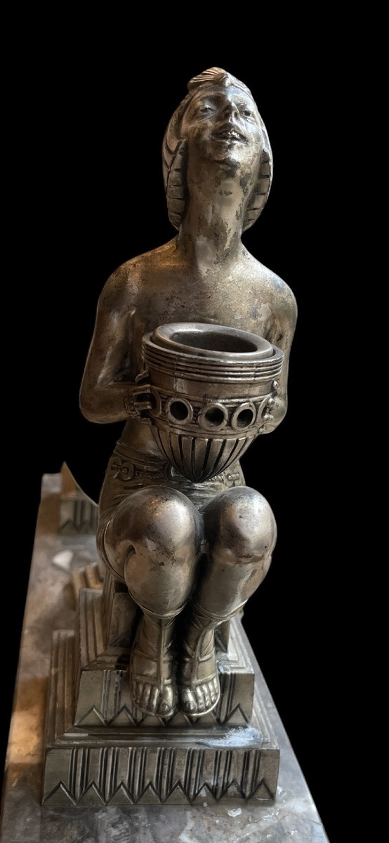 Jacques Limousin Egyptian Art Deco Lamp-photo-4