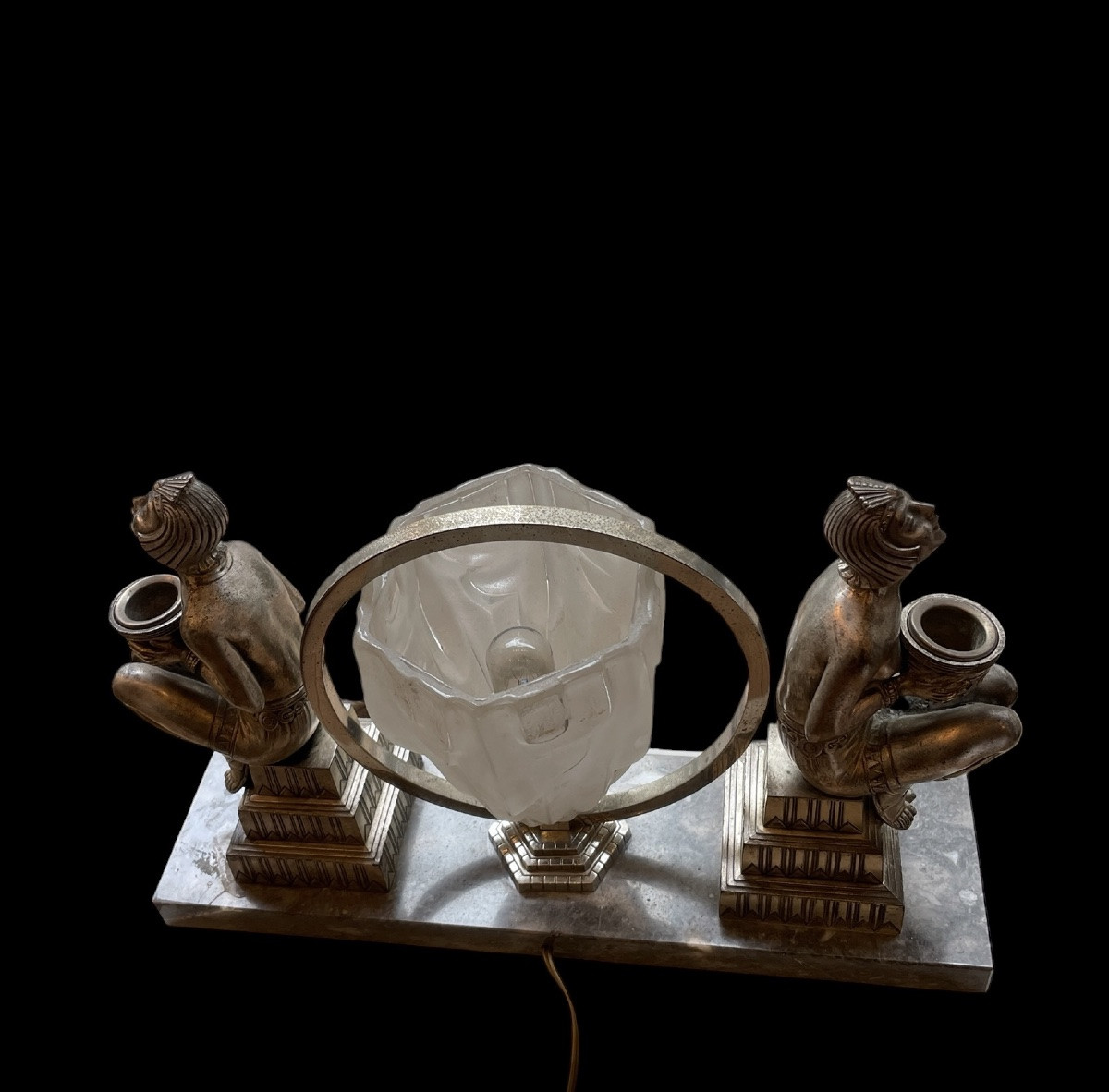 Jacques Limousin Egyptian Art Deco Lamp-photo-2