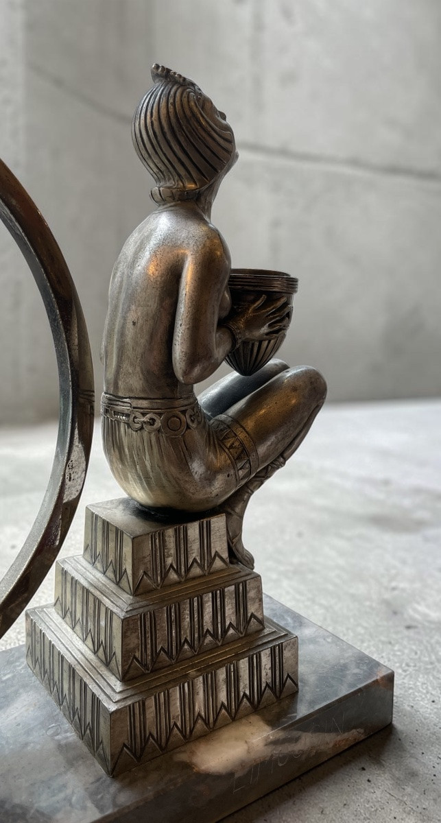 Jacques Limousin Egyptian Art Deco Lamp-photo-3