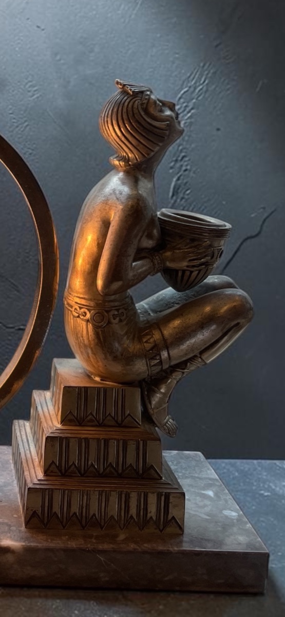 Jacques Limousin Egyptian Art Deco Lamp-photo-4