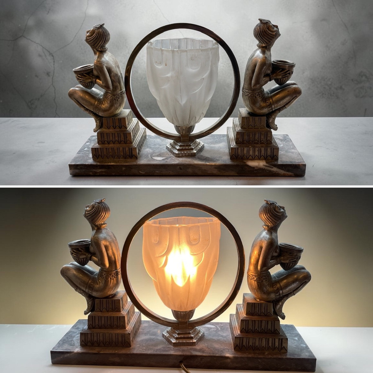 Jacques Limousin Egyptian Art Deco Lamp-photo-7