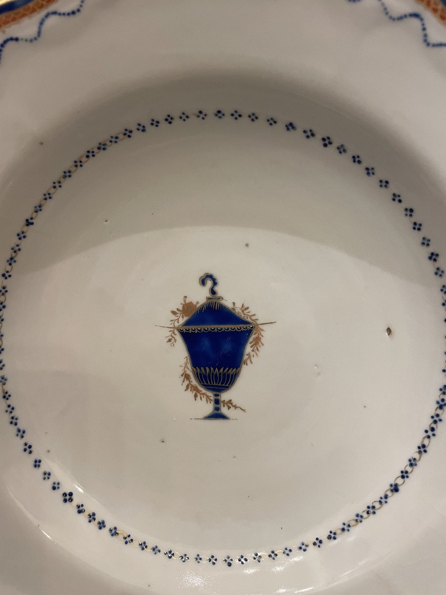 Pair Of Chinese Export Porcelain Plates – Compagnie Des Indes Late 18th Century Period-photo-1