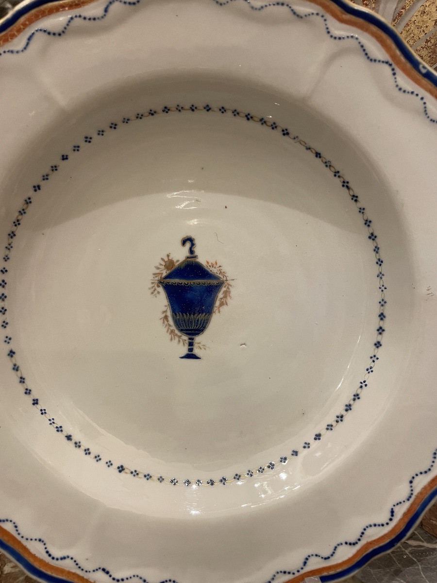 Pair Of Chinese Export Porcelain Plates – Compagnie Des Indes Late 18th Century Period-photo-2
