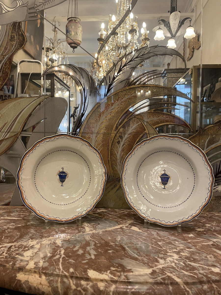 Pair Of Chinese Export Porcelain Plates – Compagnie Des Indes Late 18th Century Period-photo-3