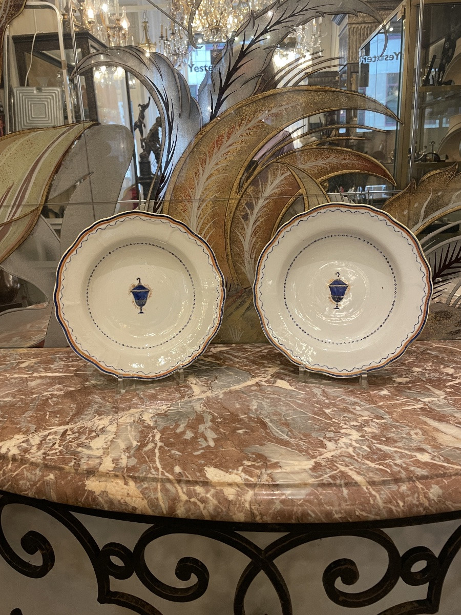 Pair Of Chinese Export Porcelain Plates – Compagnie Des Indes Late 18th Century Period-photo-5