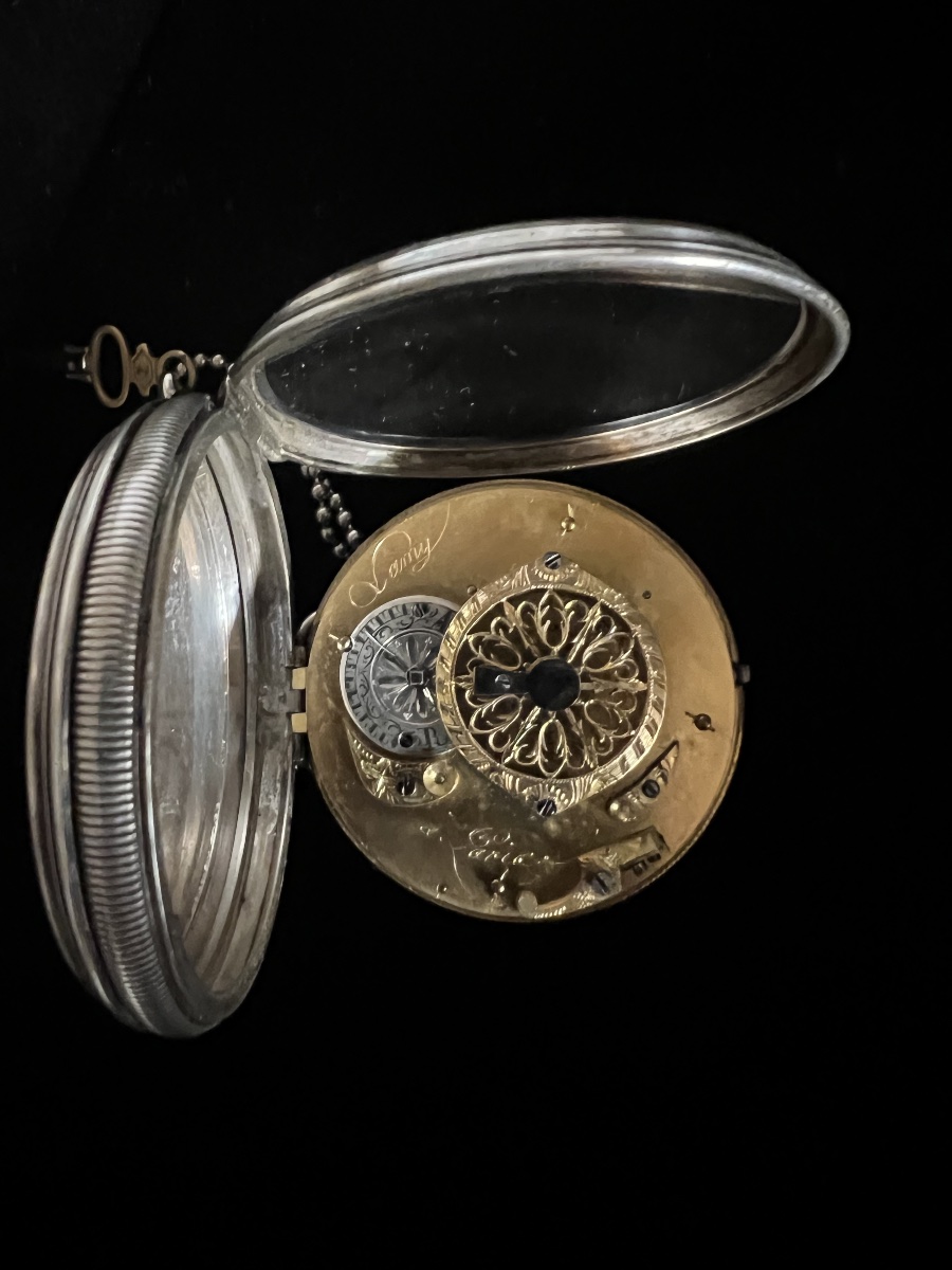 Empire Silver Gousset Watch Signed Lamy à Paris - Circa 1800 / 1820-photo-1