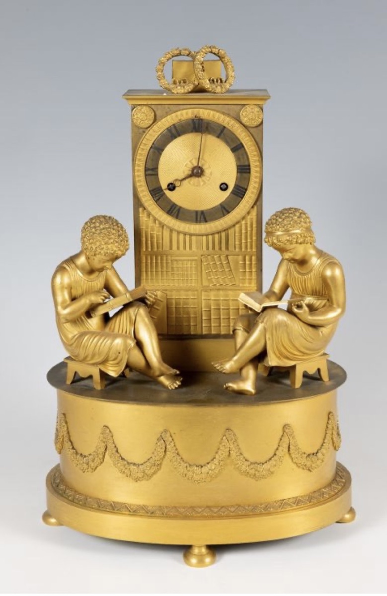 Pendule de cheminée « La Bibliothèque »  France, époque Restauration, vers 1830