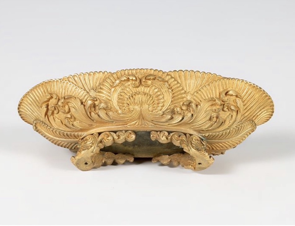 Encrier double en bronze doré, premier empire, XIXᵉ siècle-photo-1