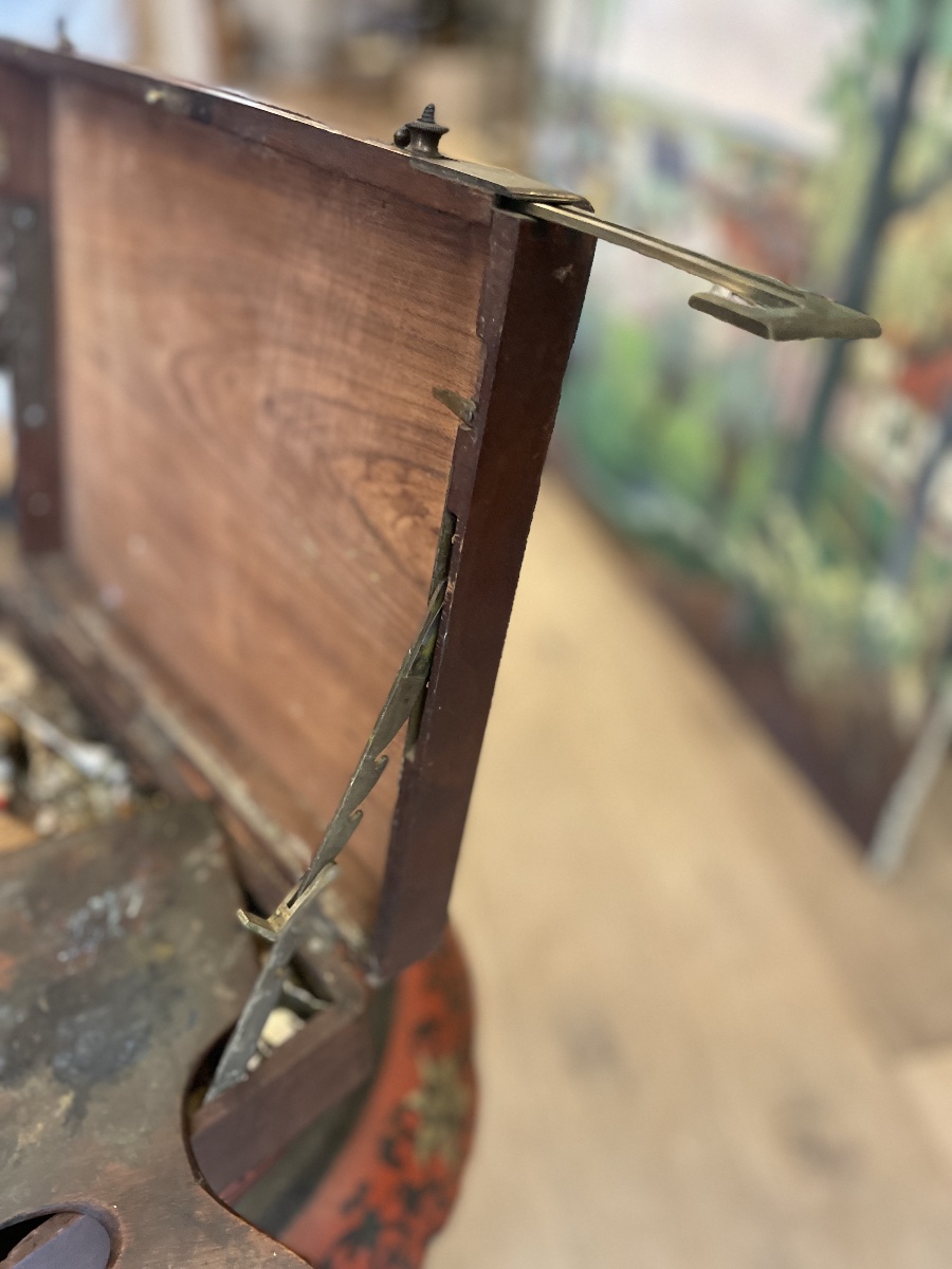 Coffret de peintre de voyage en acajou avec chevalet à crémaillère, palette et accessoires – XI-photo-6