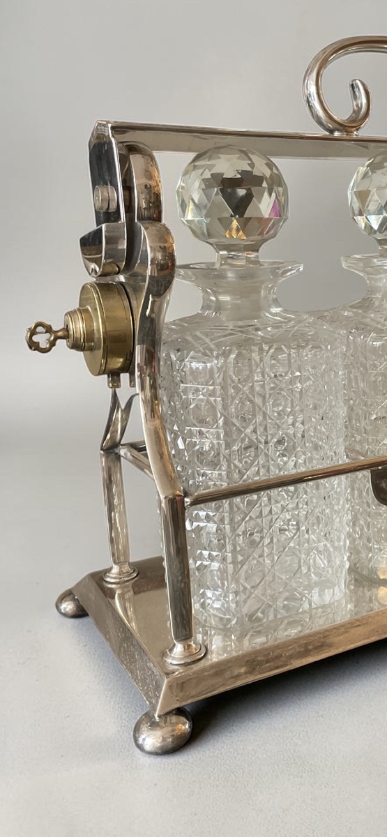 Tantalus In Silver-plated Metal And Cut Crystal 19th Century / Early 20th Century-photo-7