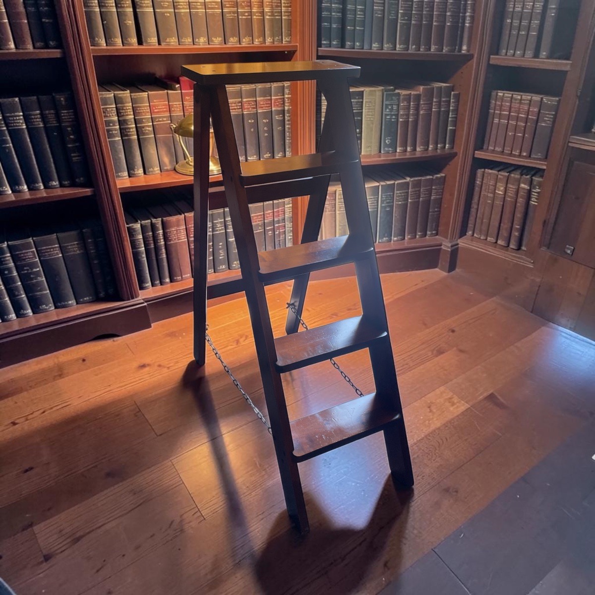 Escabeau de bibliothèque pliant Lovelock en acajou – Angleterre XIX Siècle -photo-3