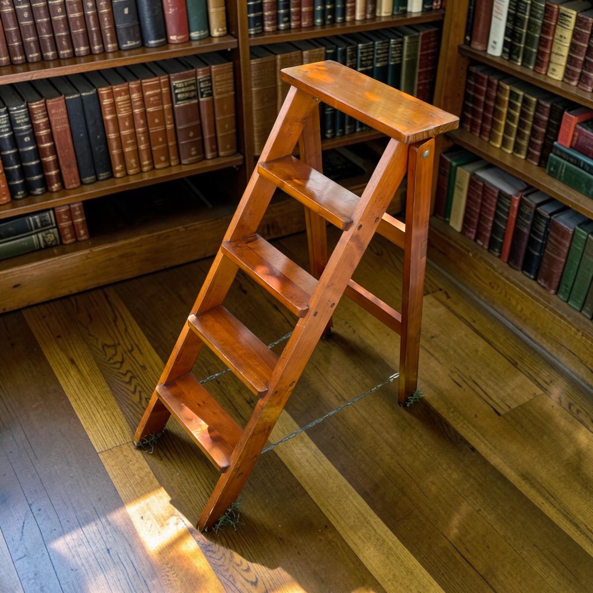 Escabeau de bibliothèque pliant Lovelock en acajou – Angleterre XIX Siècle -photo-4