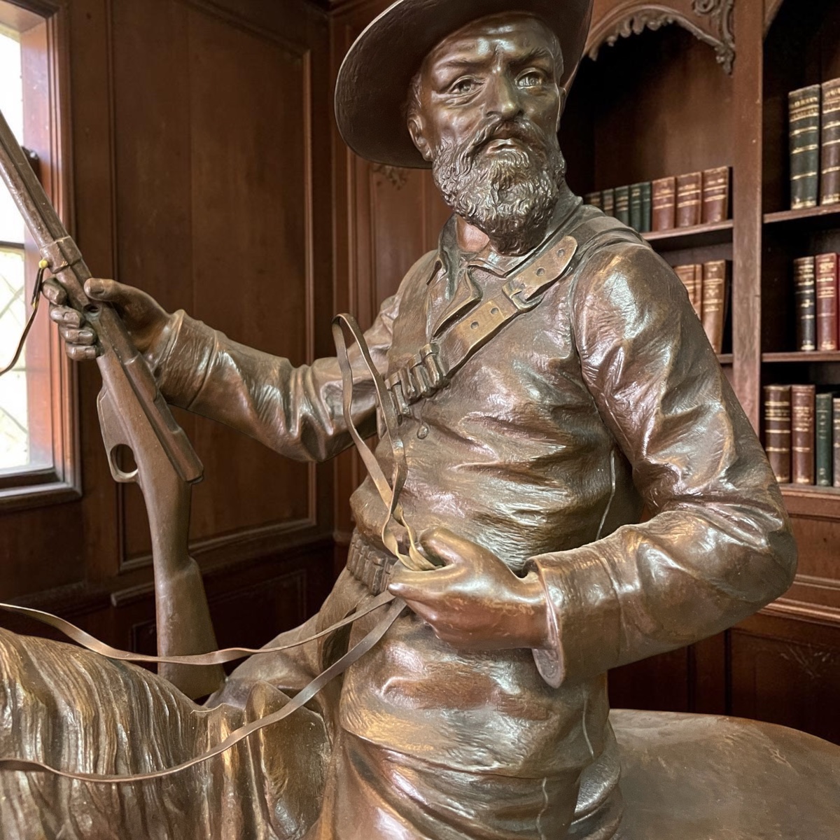 Bronze Sculpture – Cowboy On Horseback, Signed Bouret Delabrièrre – 19th Century-photo-6