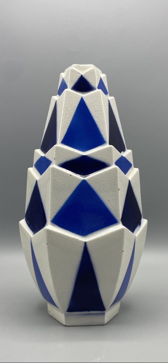 Modernist Art Deco Vase, Saint-clément, Model 777, Circa 1930-photo-1