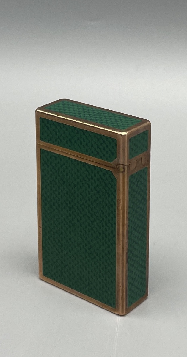 Briquet S.T. Dupont Paris – Laque verte et métal doré-photo-2