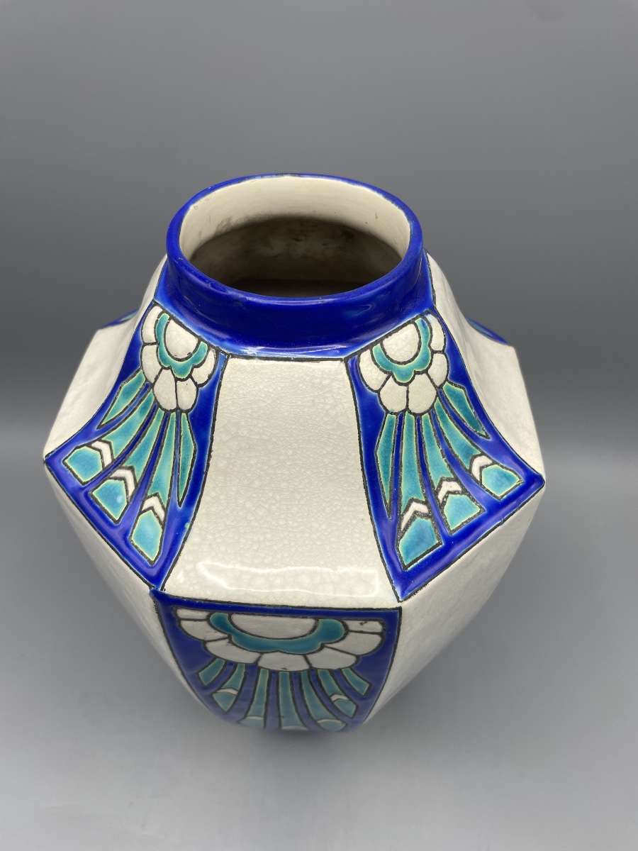 Charles Catteau pour Boch Frères Keramis  Vase Art Déco, vers 1926-photo-1