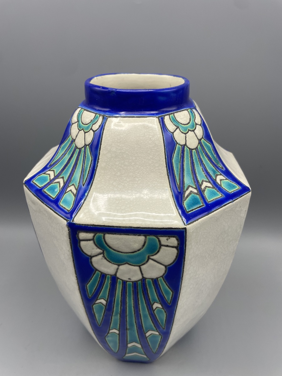 Charles Catteau pour Boch Frères Keramis  Vase Art Déco, vers 1926-photo-2