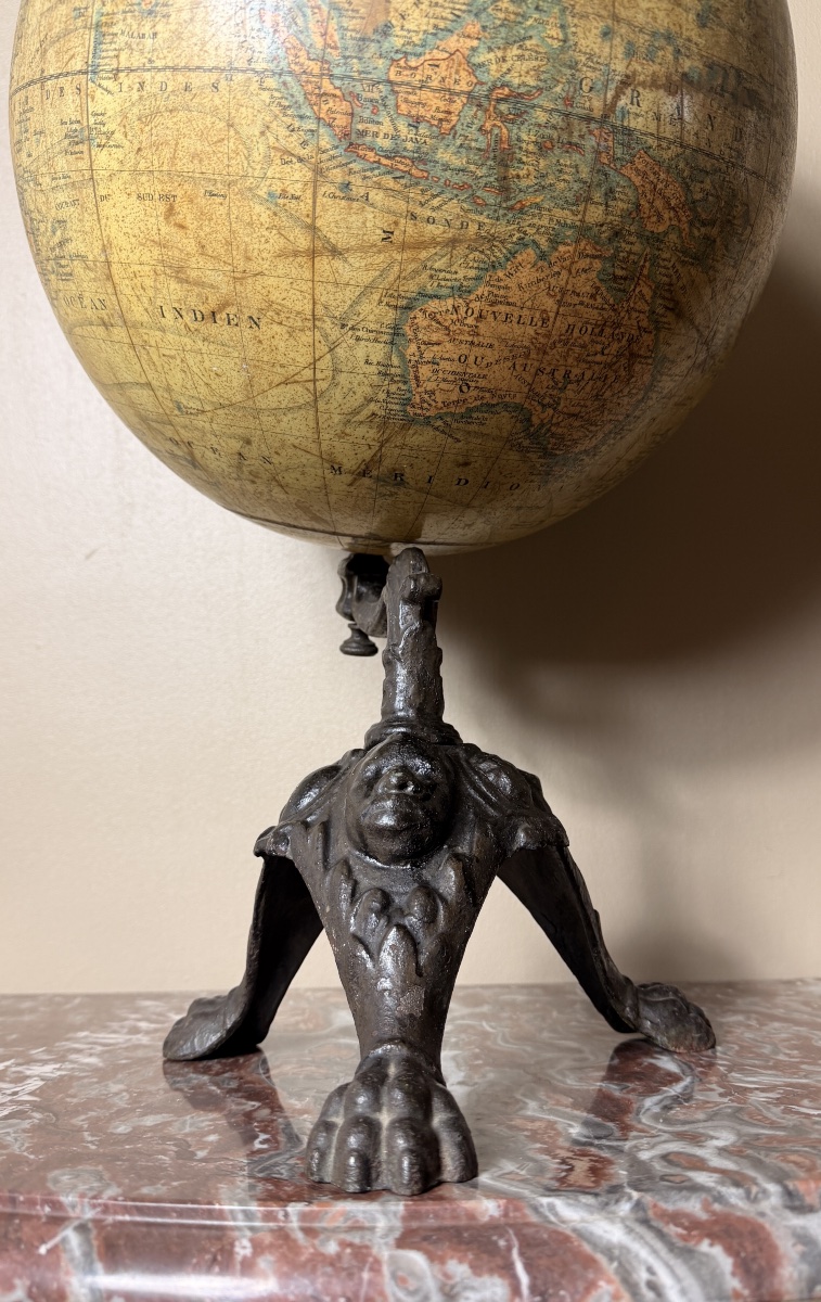 Globe terrestre ancien, J. Lebègue & Cie Éditeurs, Paris – fin XIXe -photo-1