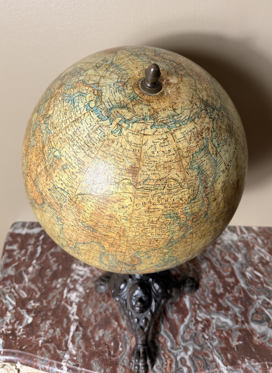 Globe terrestre ancien, J. Lebègue & Cie Éditeurs, Paris – fin XIXe -photo-2