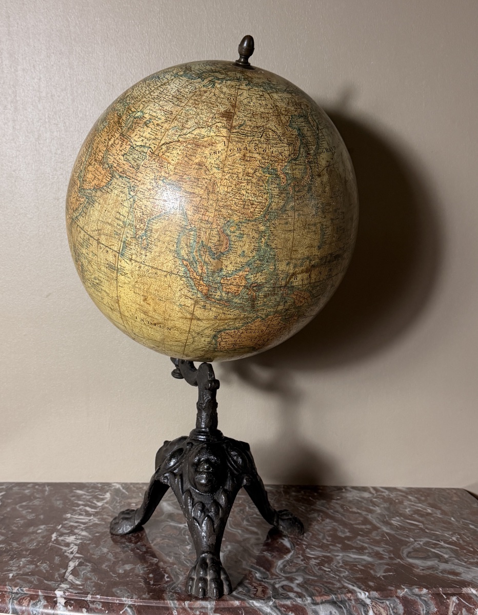 Globe terrestre ancien, J. Lebègue & Cie Éditeurs, Paris – fin XIXe -photo-3