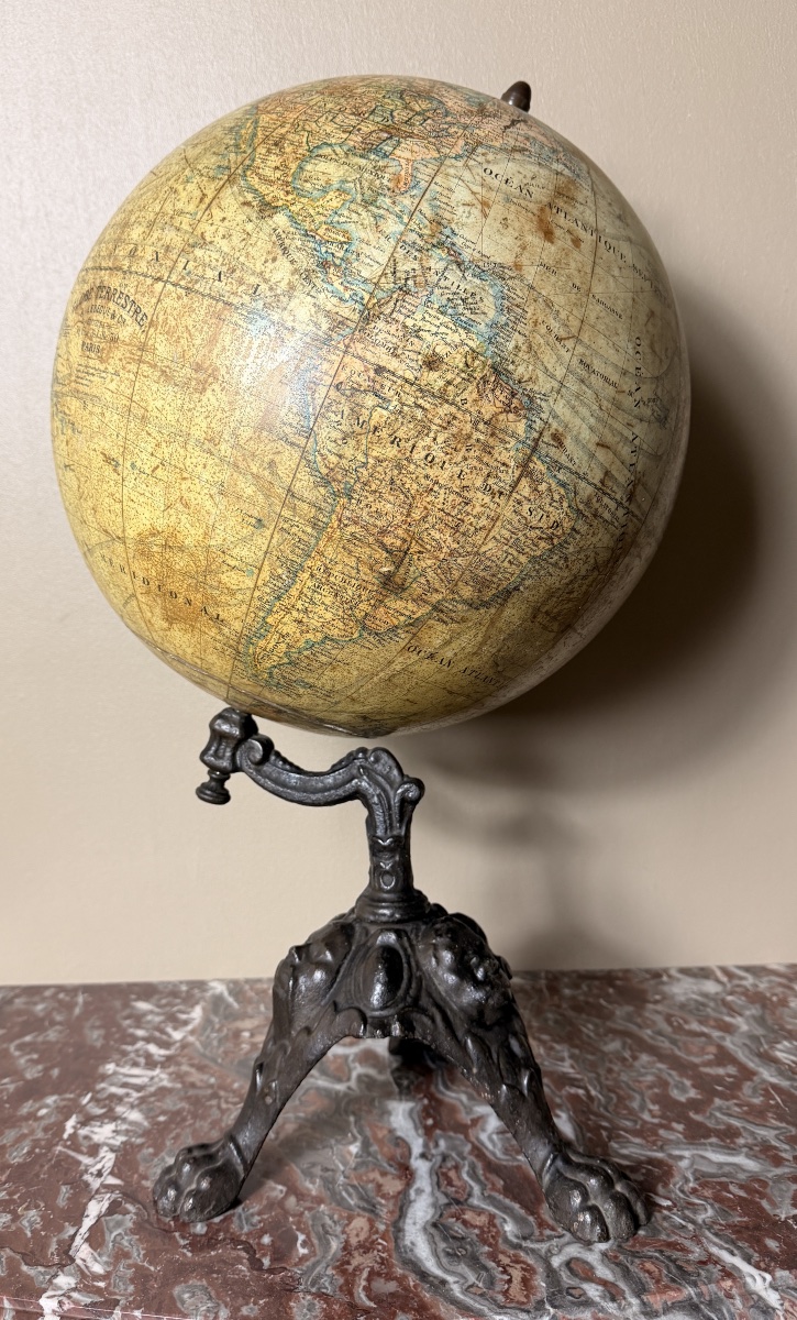Globe terrestre ancien, J. Lebègue & Cie Éditeurs, Paris – fin XIXe -photo-6