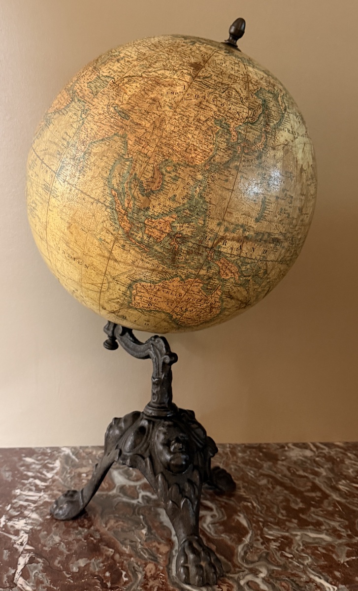 Globe terrestre ancien, J. Lebègue & Cie Éditeurs, Paris – fin XIXe 
