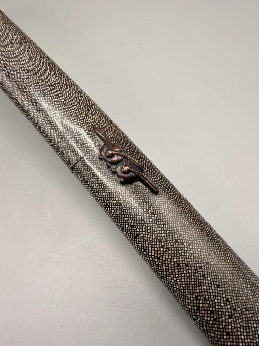 Wakizashi japonais, fourreau en peau de raie et kozuka – Vers 1860-photo-4
