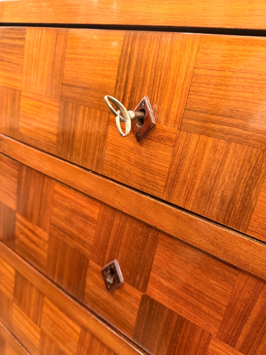 Art Deco Storage Cabinet With A Checkerboard Pattern -photo-3