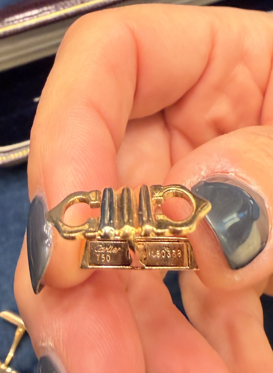Cartier, 18-karat Gold Cufflinks With A Double C Motif And Gadroons; Signed And Numbered-photo-3