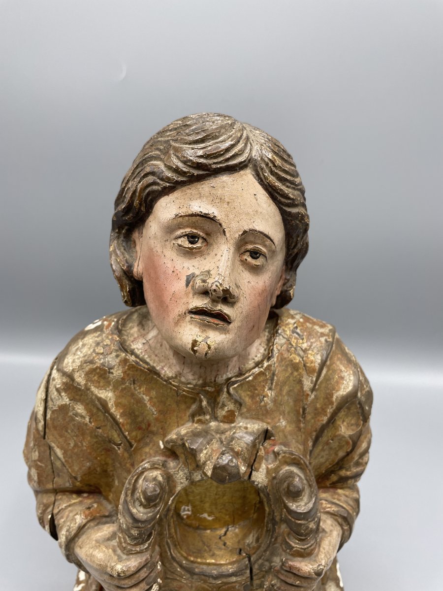 Reliquaire En Bois Sculpté XVIII-photo-1