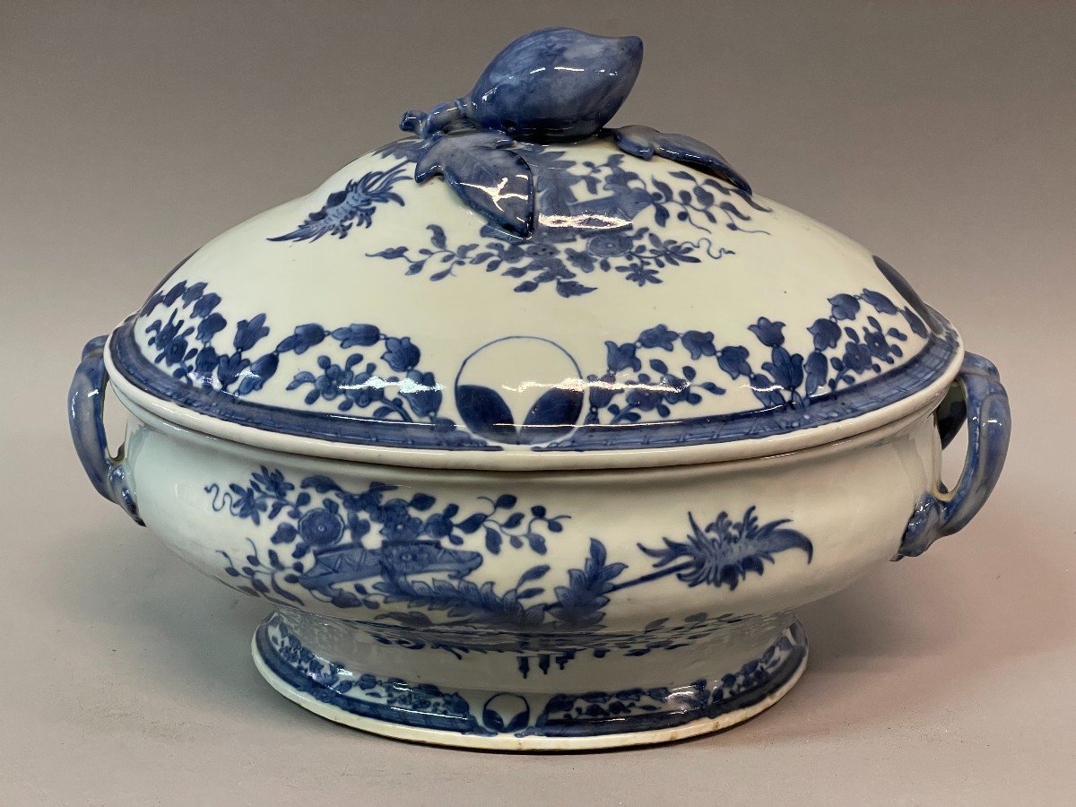 Soup Tureen China Quian Long Blue White XVIII Century-photo-5