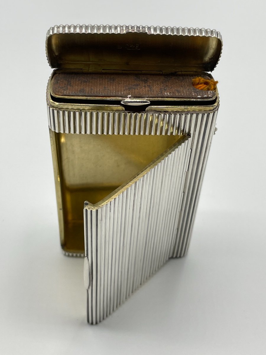 Cigarette And Pyrogen Box In Silver With Russian Hallmark-photo-2