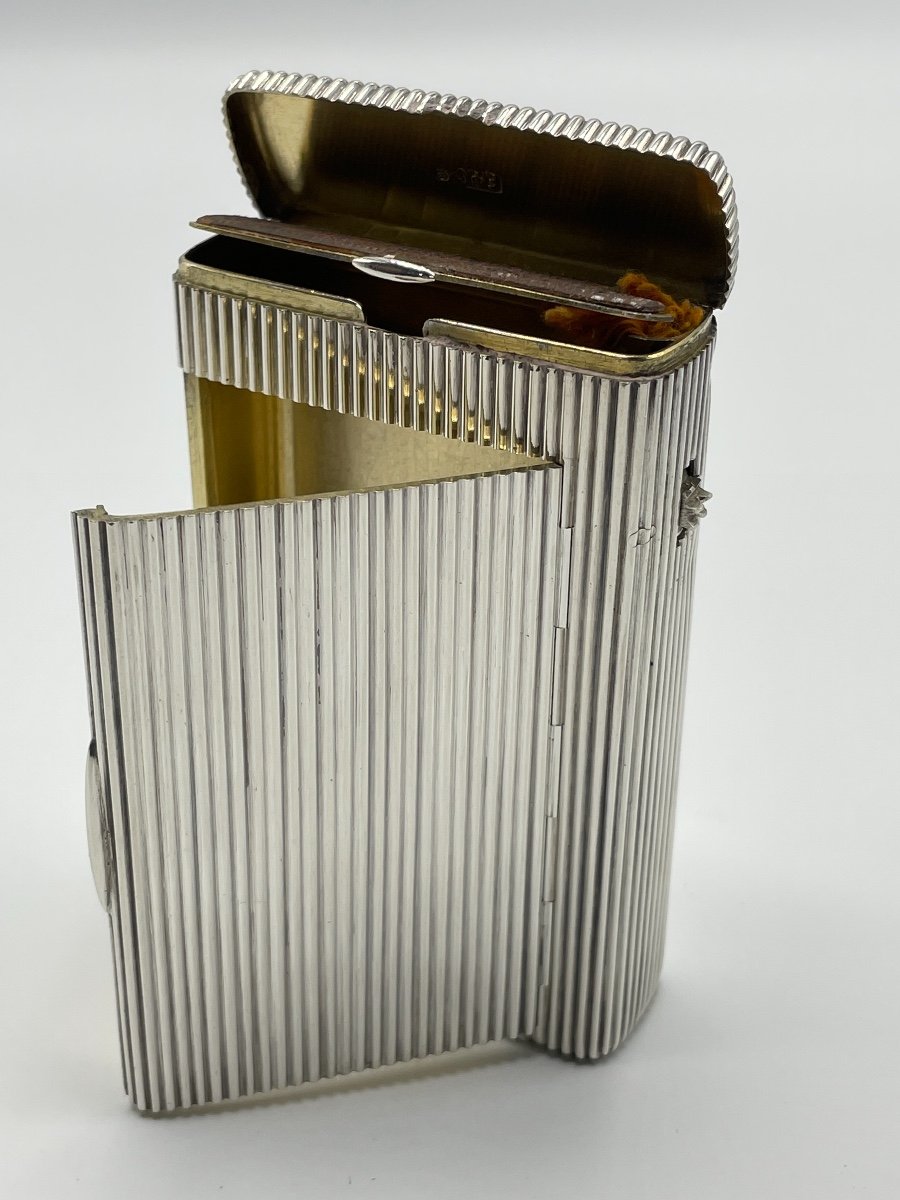 Cigarette And Pyrogen Box In Silver With Russian Hallmark-photo-7