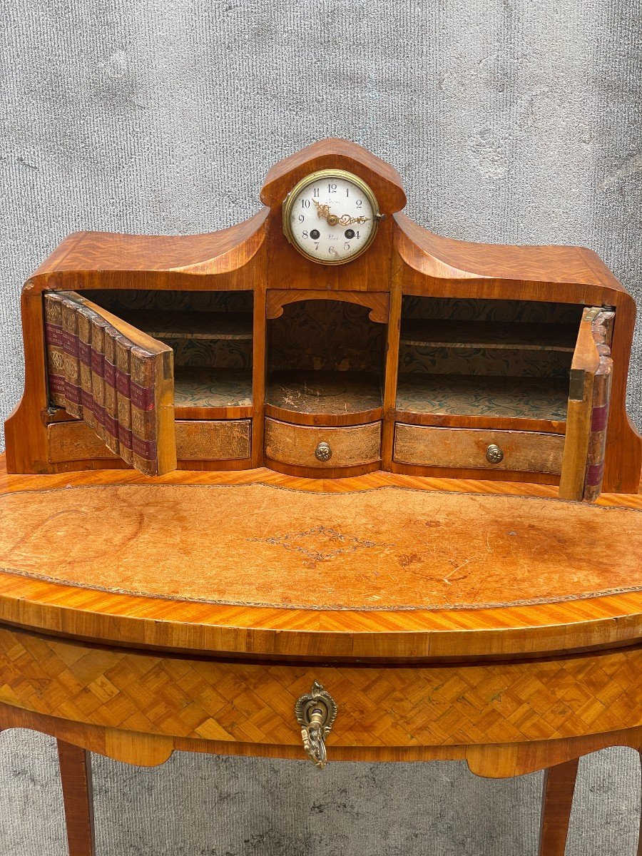 Bonheur Du Jour Louis XV Style In Fruitwood Flooring XIX Century-photo-6