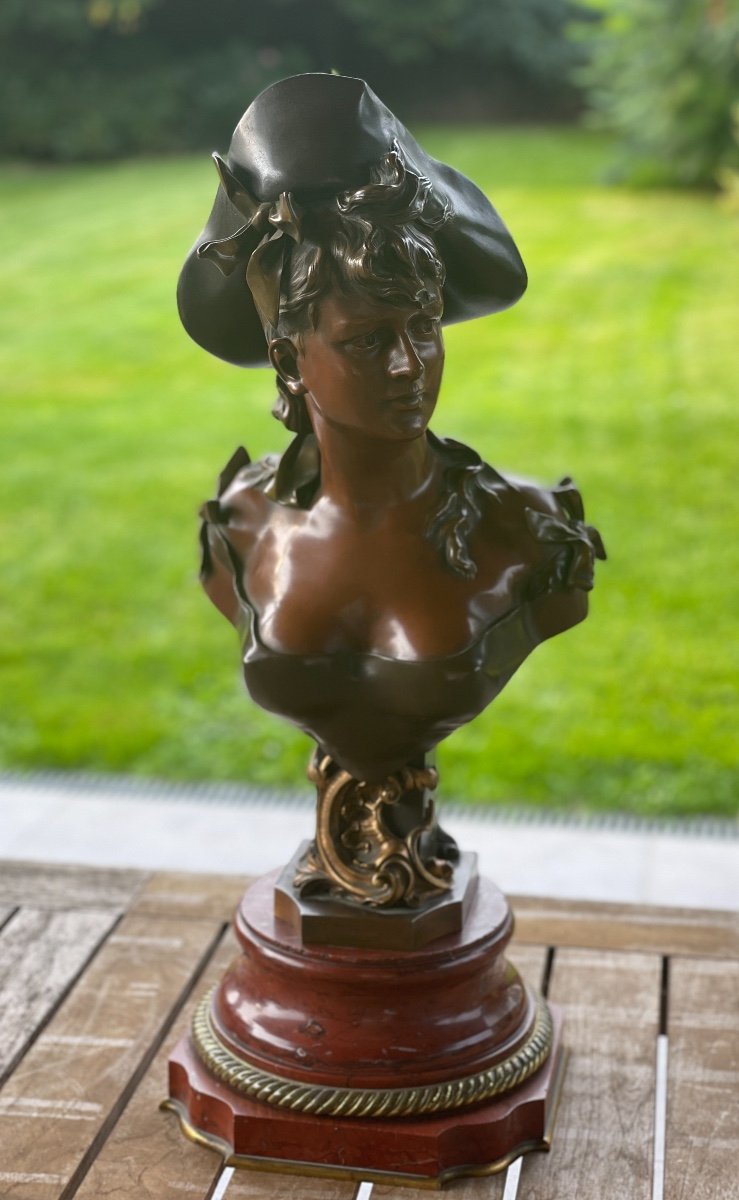 Elegant In Bronze Hat XIX Century-photo-5