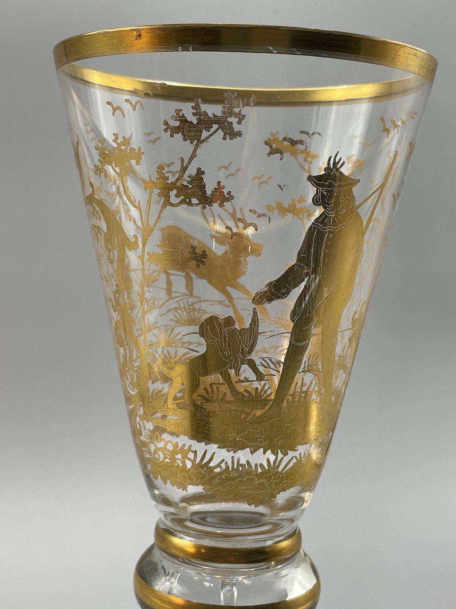 Grand Verre De Chasse XIX Siècle -photo-4