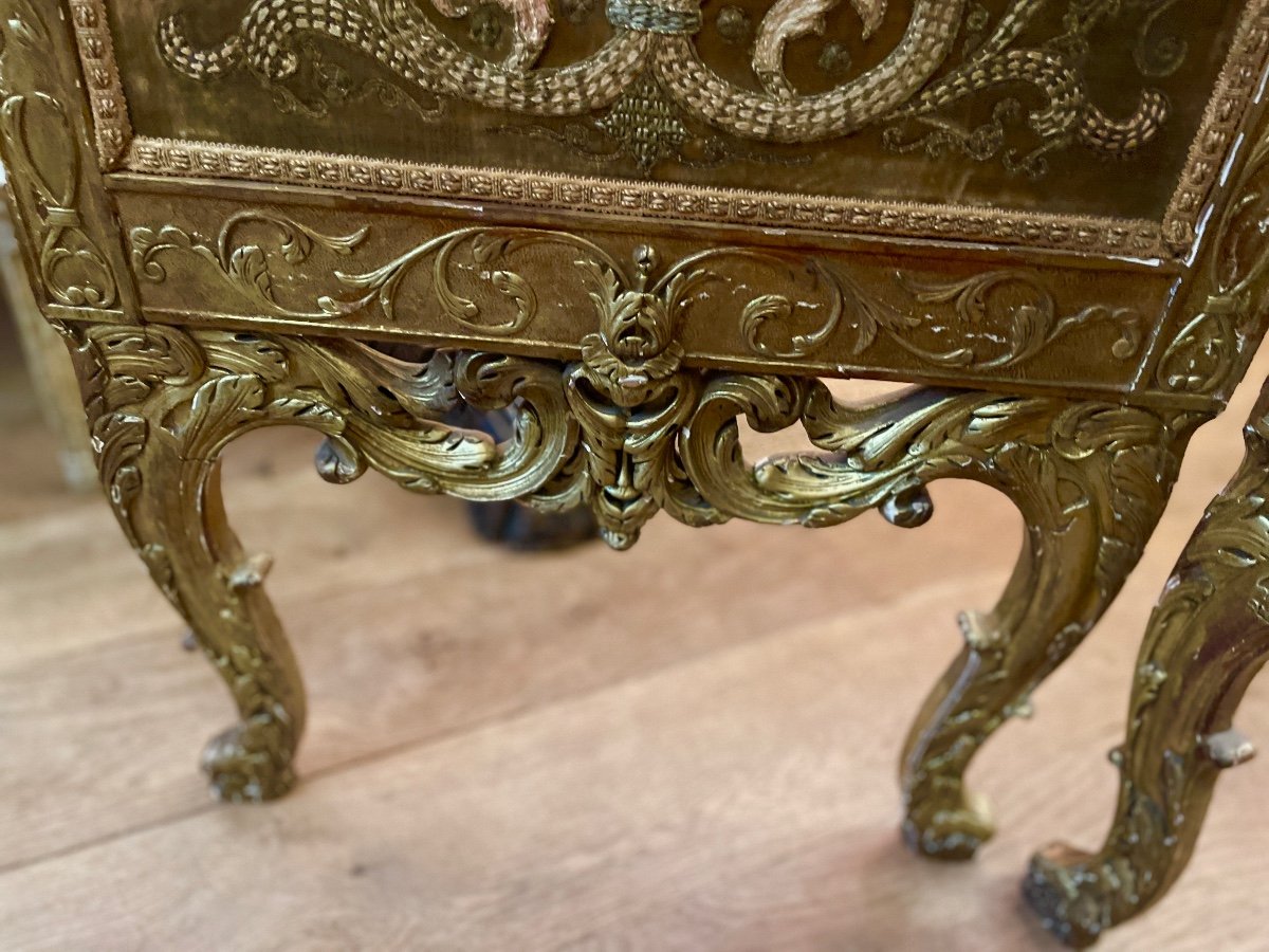 Paravent Louis XIV Bois Doré -photo-2