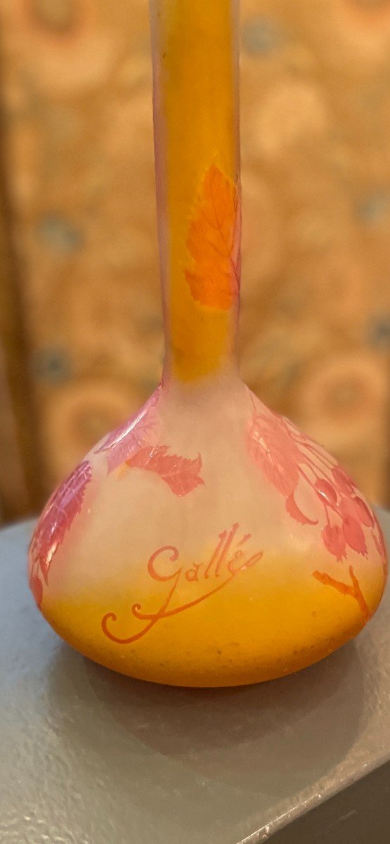 Gallé Art Nouveau Vase Decorated With Elderberry Fruit And Foliage-photo-2