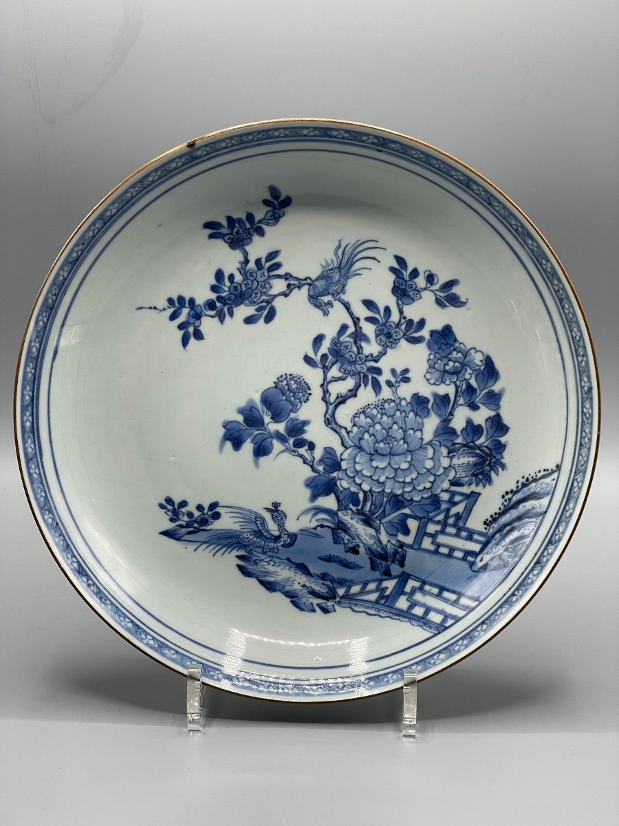 Plat Chine Bleu Blanc XVIII Siècle 