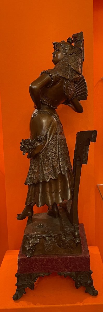 Sculpture En Bronze « carmen » Par Auguste De Wever -photo-4