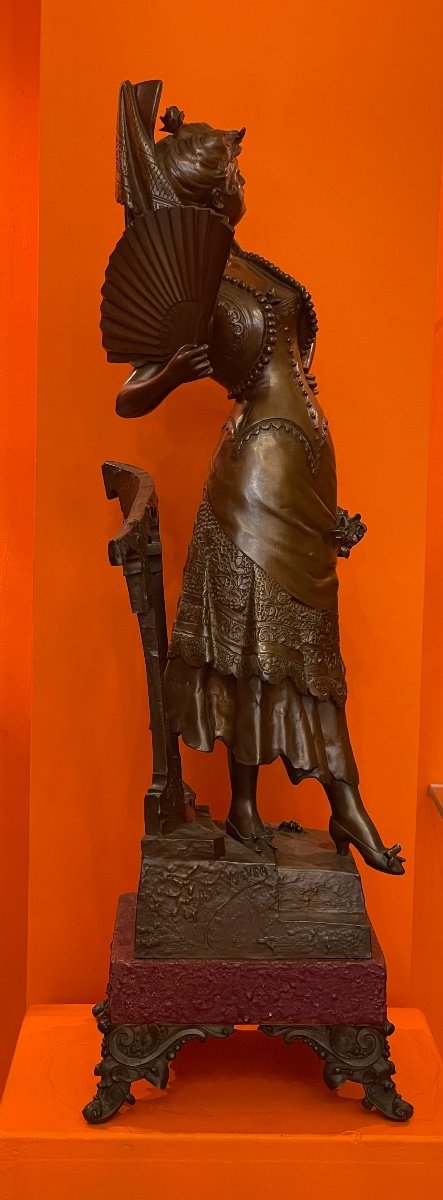 Sculpture En Bronze « carmen » Par Auguste De Wever -photo-2