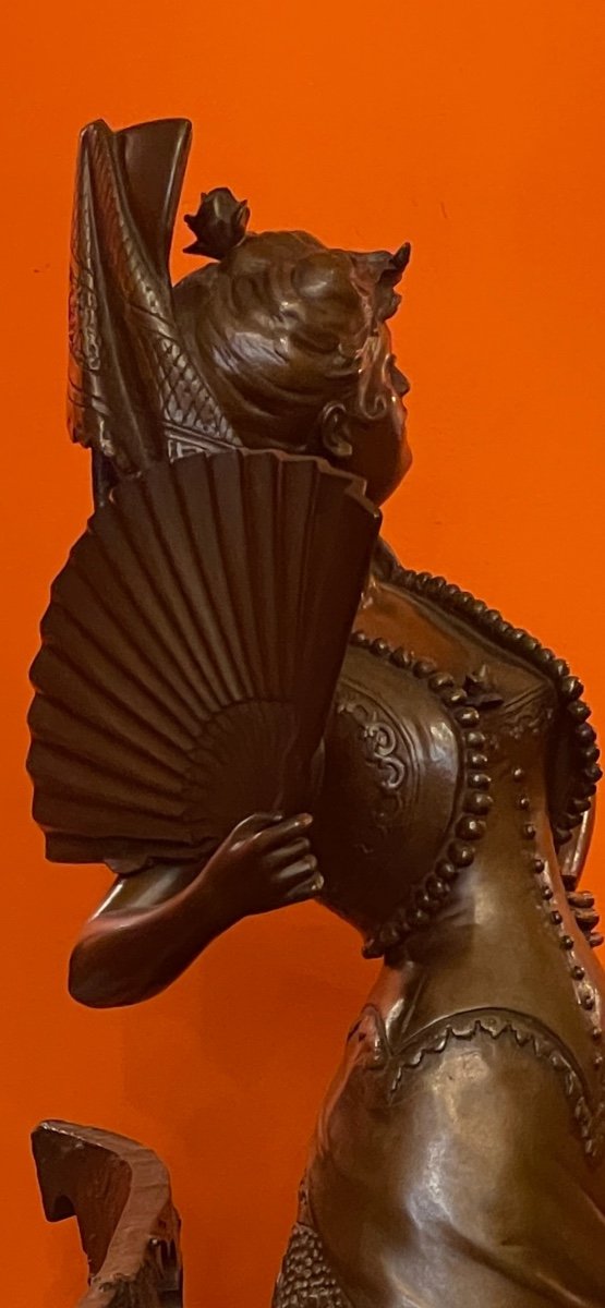 Sculpture En Bronze « carmen » Par Auguste De Wever -photo-3