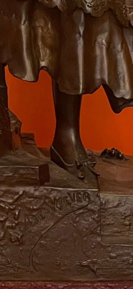 Sculpture En Bronze « carmen » Par Auguste De Wever -photo-4