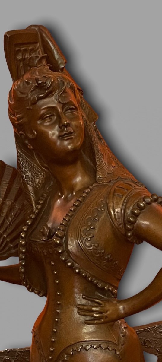 Sculpture En Bronze « carmen » Par Auguste De Wever -photo-5